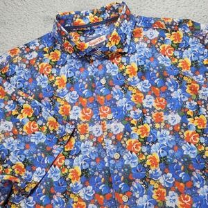 Johnnie-O Hangin Out Shirt Mens Medium Multicolor Floral Barren S/S Button Up